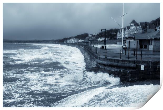 Filey Seafront at High Tide Print by Tim Hill
