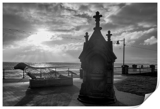 Filey Promenade Black and White Print by Tim Hill