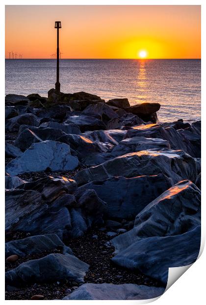 Golden Hour Beauty at Withernsea Beach Print by Tim Hill