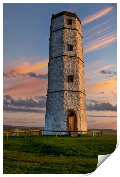 Flamborough Old Lighthouse Print by Tim Hill