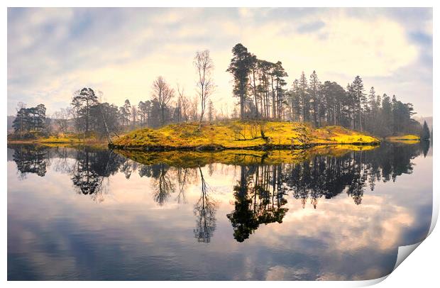 Misty Reflections at Tarn Hows Print by Tim Hill