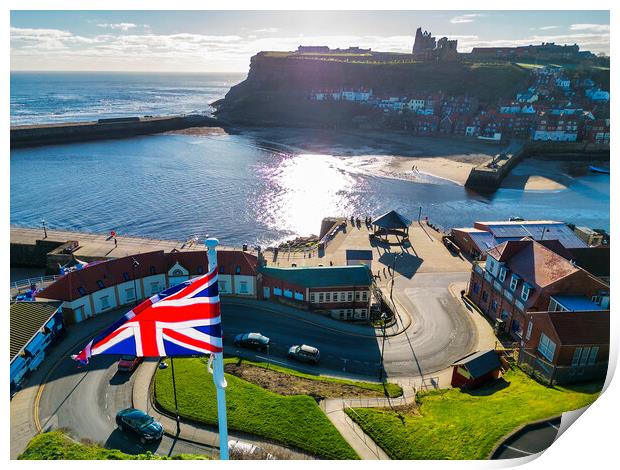 Breathtaking Whitby Seaside Aerial Shot Print by Tim Hill