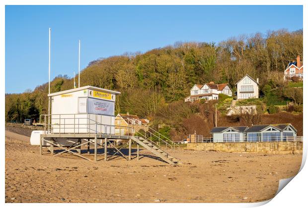 Sandsend Coastguard Station and Beach Cafe Print by Tim Hill