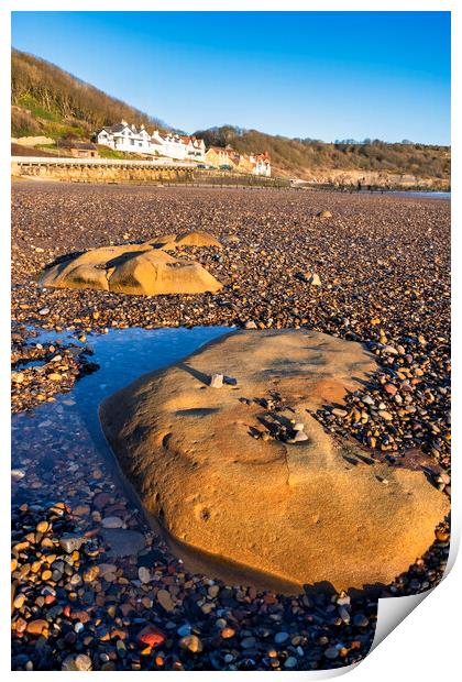 Sandsend Pebble Beach Print by Tim Hill