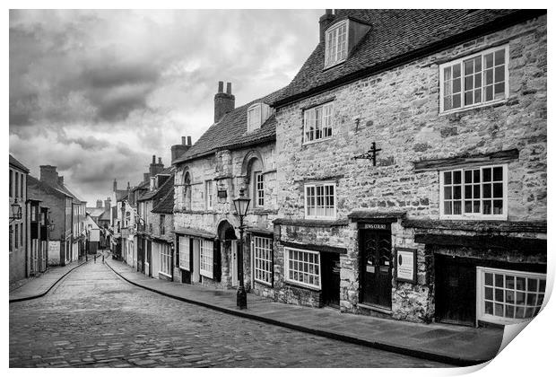 Steep Hill Black and White, Lincoln Print by Tim Hill