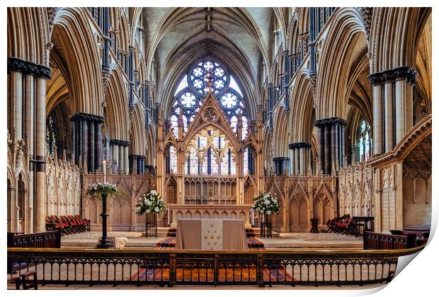 Lincoln Cathedral Interior Print by Tim Hill