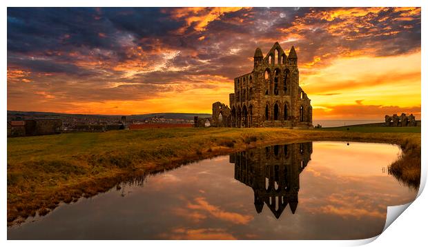 Whitby Abbey Sunset Print by Tim Hill