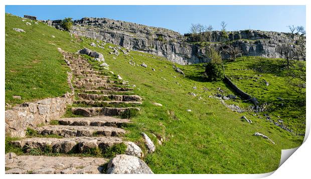 Malham Cove Steps: Yorkshire Dales Beauty Print by Tim Hill