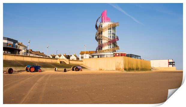 Redcar Beacon: Redcar Seafront and Beach Print by Tim Hill