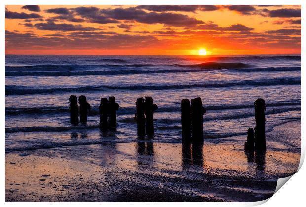 Sandsend Sunrise North Yorkshire Coast Print by Tim Hill