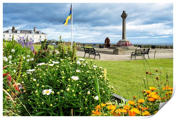 Seaham War Memorial and Seafront Print by Tim Hill