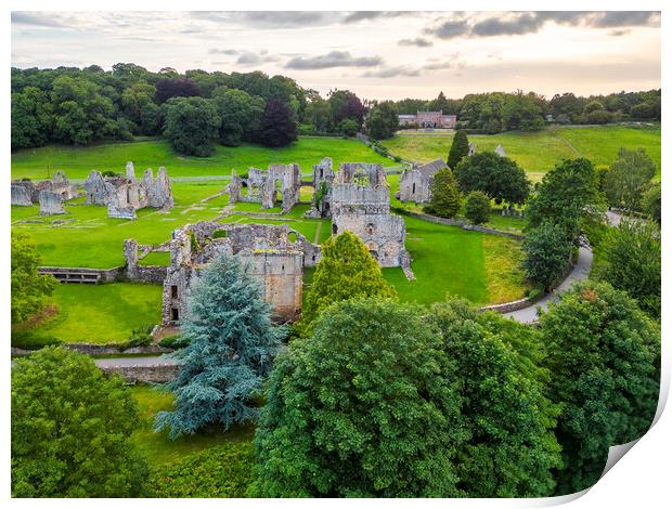 Easby Abbey Landscape, Richmond, North Yorkshire Print by Tim Hill