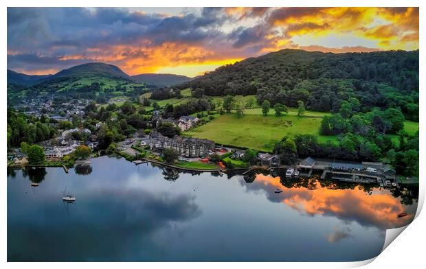 Sunrise over Ambleside: Lake Windermere Print by Tim Hill