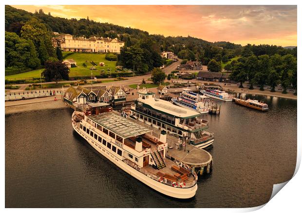 Ambleside Waterfront Lake Windermere Print by Tim Hill