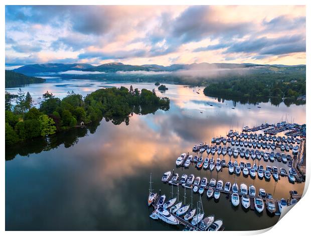 Mist over Lake Windermere Print by Tim Hill