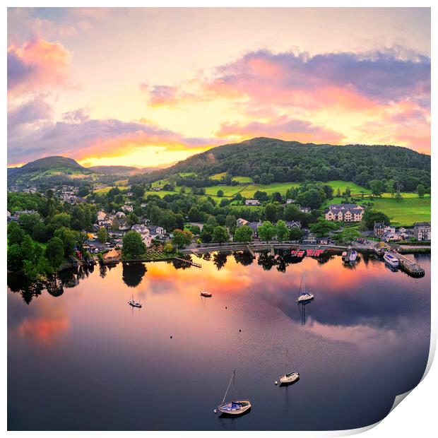 Ambleside Sunrise: Lake Windermere Print by Tim Hill