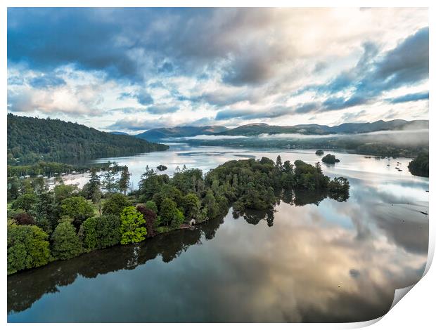 Mist above Lake Windermere Print by Tim Hill