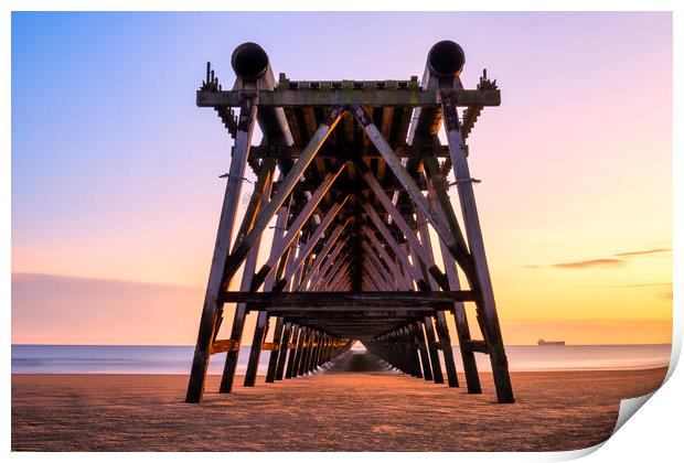 Steetley Pier Sunrise Hartlepool Print by Tim Hill