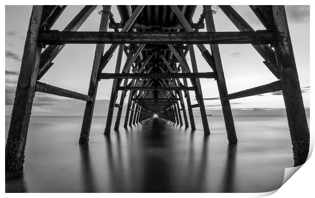 Steetley Pier Black and White Print by Tim Hill