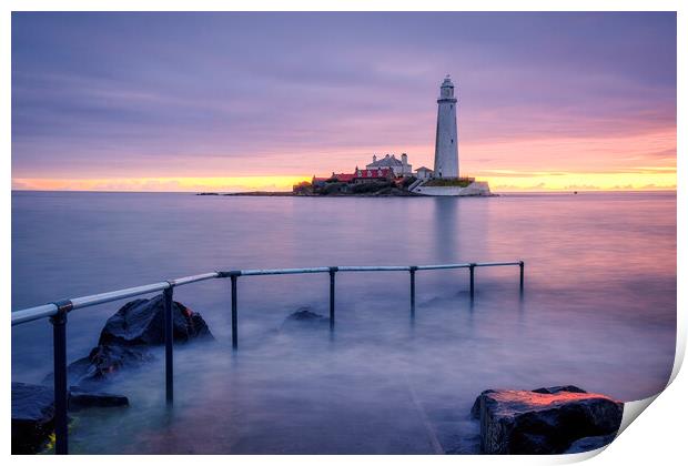 St Mary's Lighthouse Whitley Bay Print by Tim Hill