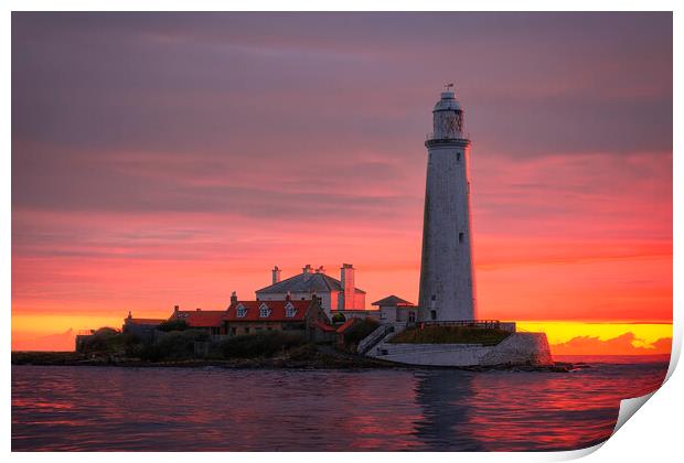 St Mary's Lighthouse Whitley Bay Print by Tim Hill