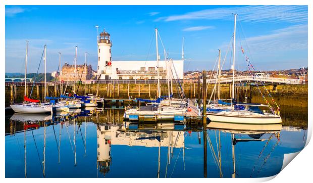 Scarborough Lighthouse Reflections Print by Tim Hill