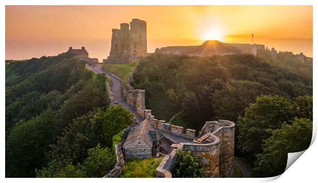 Scarborough Castle Sunrise Print by Tim Hill