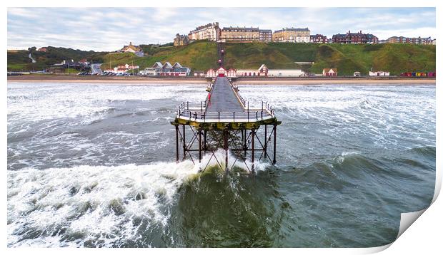 Saltburn Pier Waves: North Yorkshire Coast Print by Tim Hill