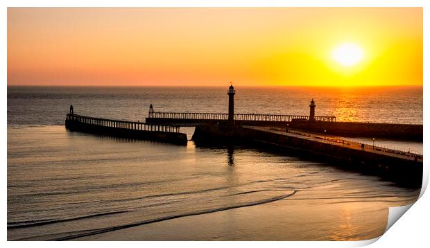 Whitby Sunrise North Yorkshire Coast Print by Tim Hill
