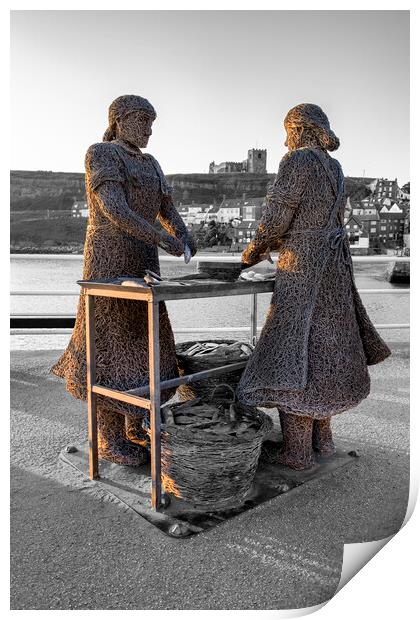 Whitby Herring Girls Print by Tim Hill