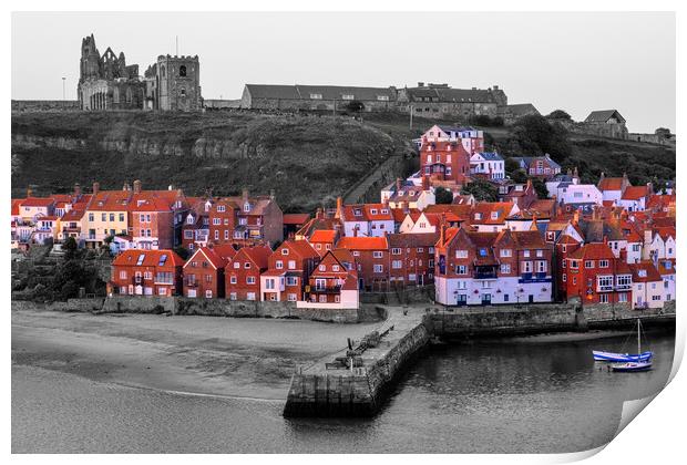 Whitby Selective Colour Print by Tim Hill