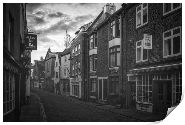 Whitby Shambles Black and White Print by Tim Hill