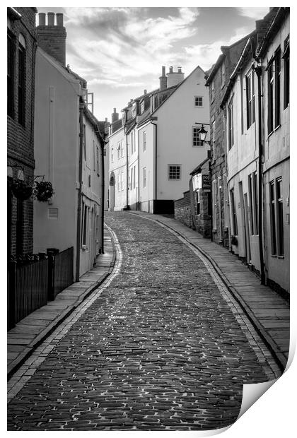Whitby Henrietta Street Black and White Print by Tim Hill