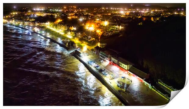  Filey Seafront at Night: Yorkshire coast Print by Tim Hill