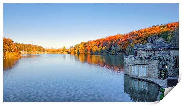 Newmillerdam Boathouse: Autumn light Print by Tim Hill