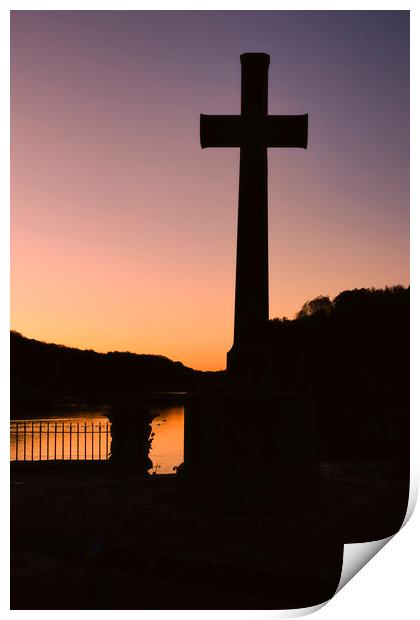 Newmillerdam War Memorial Silhouette Print by Tim Hill