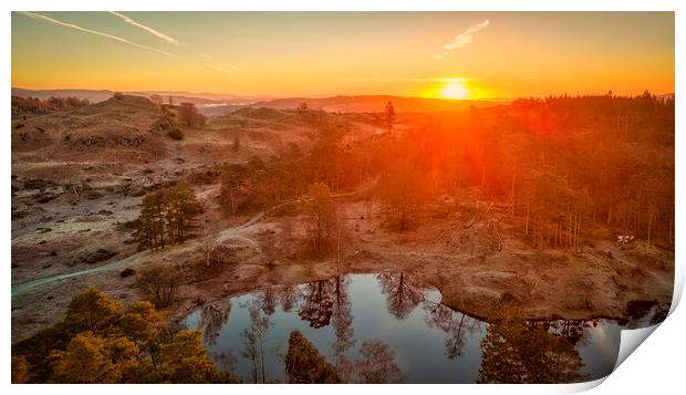 Tarn Hows Sunrise: Lake District Print by Tim Hill