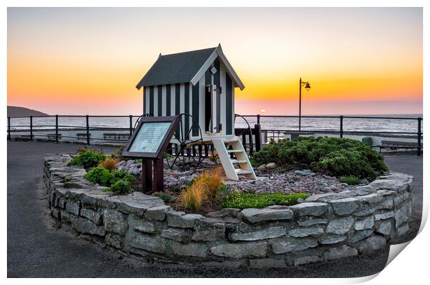 Filey Seafront Bathing Machine Print by Tim Hill