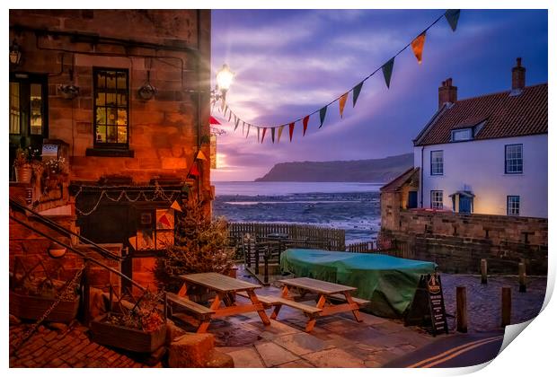 Robin Hood's Bay ~ All is calm, all is bright. Print by Tim Hill