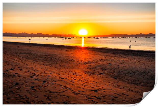 Abersoch Beach Sunrise Print by Tim Hill