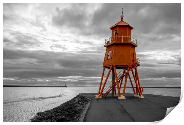 Herd Groyne Lighthouse Print by Tim Hill