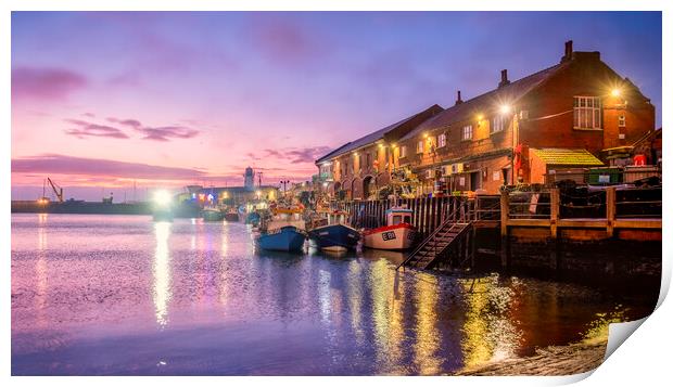 Scarborough Harbour Lights Print by Tim Hill