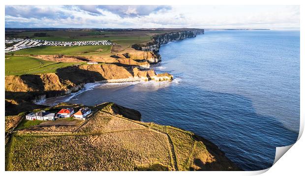 Thornwick Bay to Filey Brigg Print by Tim Hill