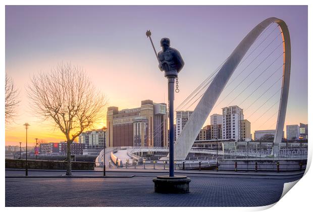 The River God Newcastle Quayside Print by Tim Hill