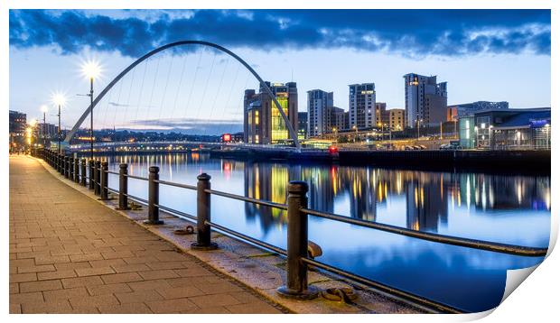 Newcastle Quayside to Baltic Flour Mill Print by Tim Hill
