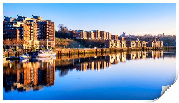 Newcastle Quayside at Golden Hour Print by Tim Hill