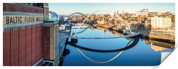 Newcastle Panoramic from Baltic Flour Mill Print by Tim Hill