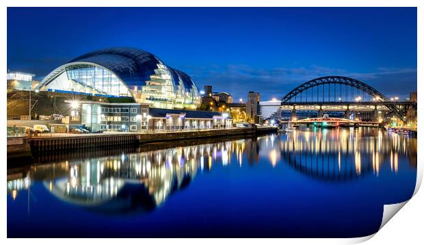 River Tyne Reflections Newcastle and Gateshead Print by Tim Hill