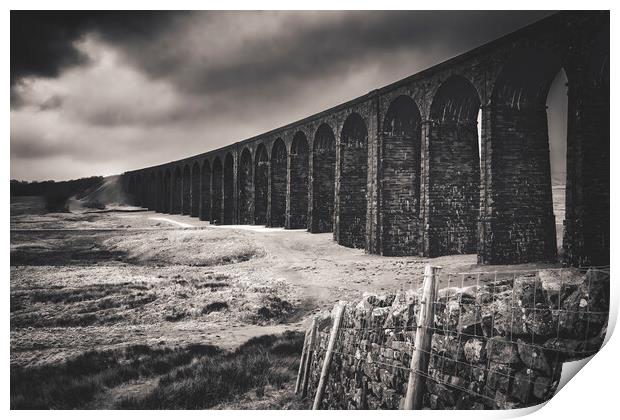 Ribblehead Viaduct Black and White Print by Tim Hill