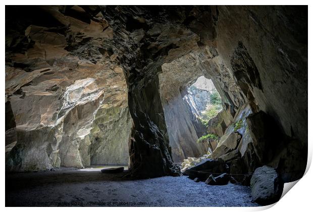 Cathedral cave Print by Peter Bardsley
